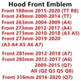 thumbnail image 3 of 4 Ring ABS Car Hood Front Bonnet Grill Rear Trunk Emblem Logo Badge Sticker Decal For Audi A3 A4 A5 A6 A7 Q2 Q3 Q5 Q8 TT Silver Rear 200mm, 3 of 6