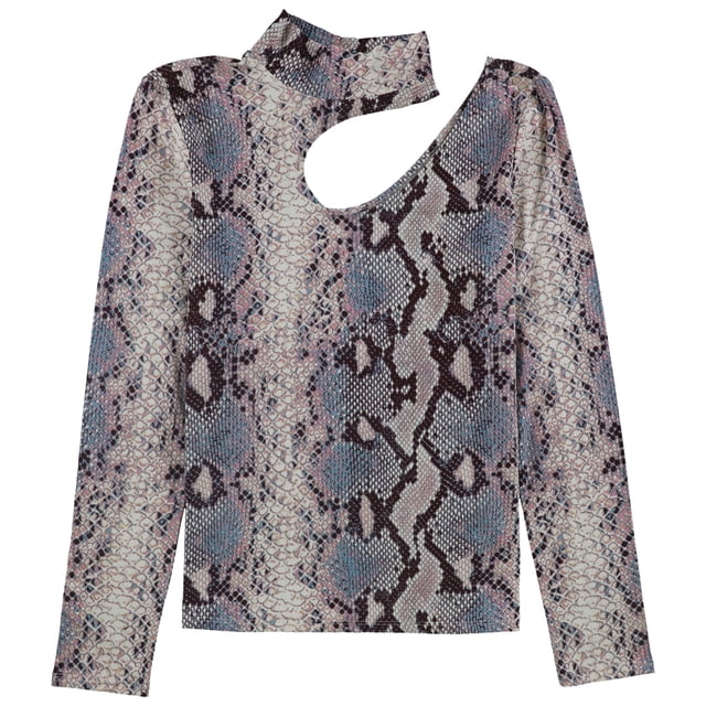 Guess Blusa con corte floral para mujer, azul, pequeña Guess Pull-over