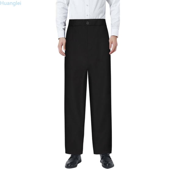 Huanglei Boys Flat Front Dress Pants Adjustable Waist Front Pockets Straight Leg Fit Pants Casual Athletic Clothes