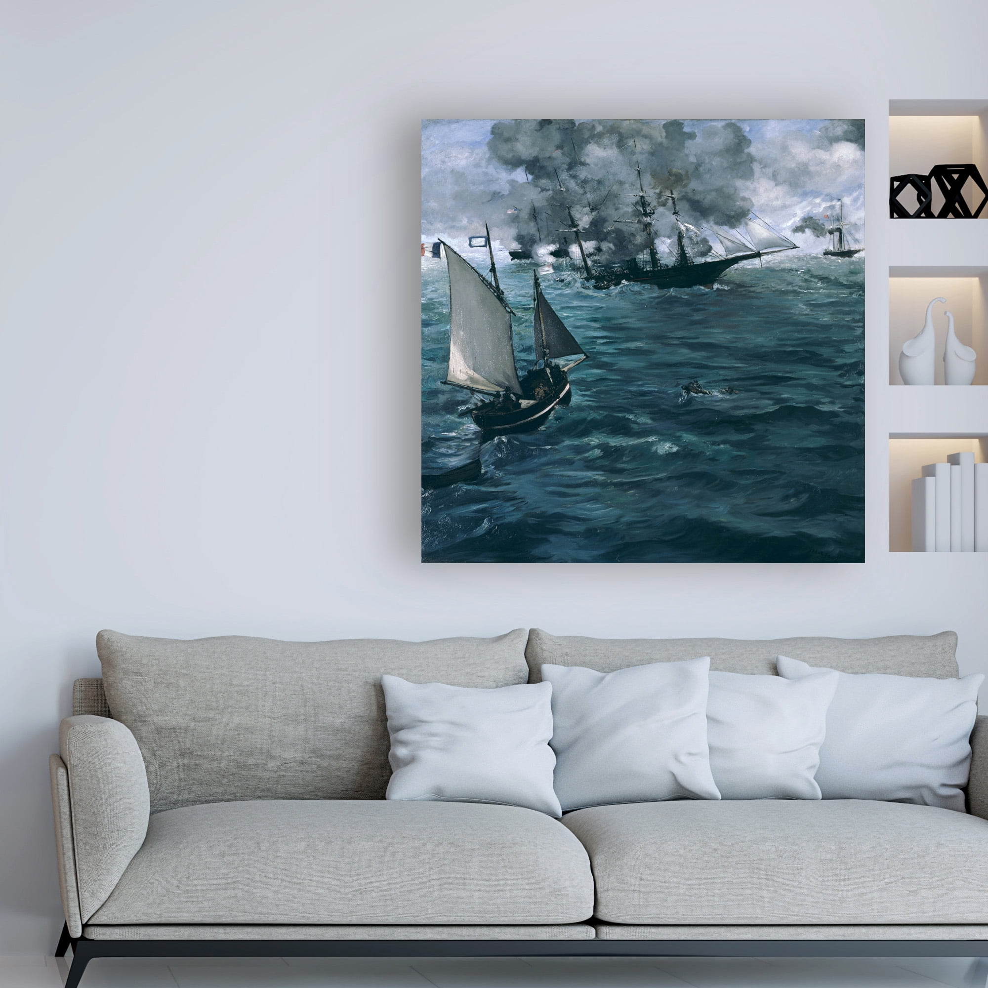 Manet 'The Battle of the Kearsarge and the Alabama' Canvas Art
