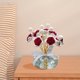 thumbnail image 3 of Adorno de coche rosa con base de corte de cristal | Ramo de rosas en maceta artificial | Figura de flor decorativa para el tablero de la oficina del hogar | Utilería de fotografía artesanal | 1, 3 of 7