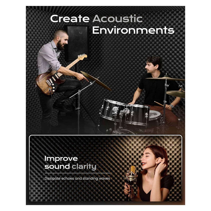 48 Pack Self Adhesive Egg Crate Sound Proof Foam Panels 1x12x12Inch, Acoustic Foam for Home and Studios