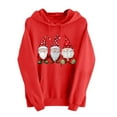 thumbnail image 2 of Craaazy Christmas Hoodie for Women Xmas Tree Printed Xmas Santa Graphic Hooded Sweatshirt Gifts, 2 of 6