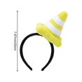thumbnail image 2 of Hfppkn Plush Traffic Cone Headband Novelty Roadblock Hair Hoop 20cm Yellow, 2 of 7