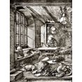 thumbnail image 2 of Durer, Albrecht 25x32 Black Ornate Wood Framed with Double Matting Museum Art Print Titled - St Jerome In His Cell 2, 2 of 4