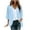 Blue, variant on Women Cardigans Fall Solid Color 3/4 Sleeve Eyelet Blouses Casual Lightweight Open Front Outwears Jacket