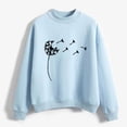 thumbnail image 4 of CEHVOM Femmes Mode Décontractée Imprimé Col Rond Ample Manches Longues Hauts Courts Blouse Chandails Sans Capuche Liquidation, 4 of 5
