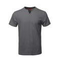 thumbnail image 1 of FashionOutfit Men's Quality V-Neck Henley Slub Cotton T-Shirt, 1 of 1