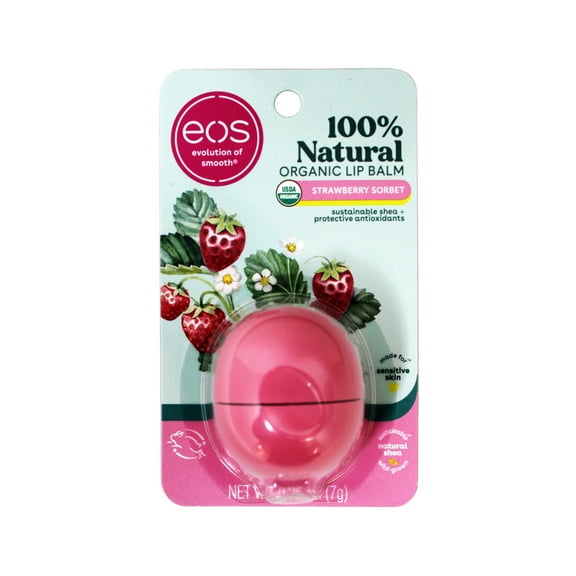 eos 100% Natural & Organic Lip Balm Sphere - Strawberry Sorbet 0.25 oz