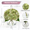 thumbnail image 2 of Flores artificiales Hollyone Hydrangea con jarrón de vidrio verde oscuro, 2 of 6