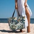 thumbnail image 3 of Wukai Hawaiian Style Print Zipper Bag,large Beach Tote Bag,Waterproof Sandproof Bag,Grocery and Picnic Tote Travel Bag, 3 of 5