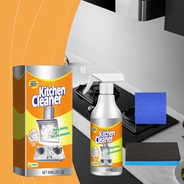 Limpiadores domésticos Limpiador de espuma para cocina Limpiador de aceite para limpieza de estufas y campanas extractoras Limpiador de grasa y suciedad 60 ml Detergente de cocina