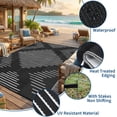 thumbnail image 3 of Reversible Waterproof Outdoor Rug - Plastic Patio Mat - Easy Clean, Carry Bag, Lightweight - 6x9ft Black and White - USA Spec, 3 of 8