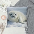 thumbnail image 2 of Orinice Baby Seal Snow Cute Graphic Decorative Cushion Throw Pillow Cover for Home Couch Living Room Bed Sofa Soft and Durable Winter High-Quality 1PC 22x22in, 2 of 5