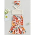 thumbnail image 4 of Coduop Toddler Girls Summer Sleeveless Camisole and Floral Flared Long Pants 3Pcs Outfit Set, 4 of 8