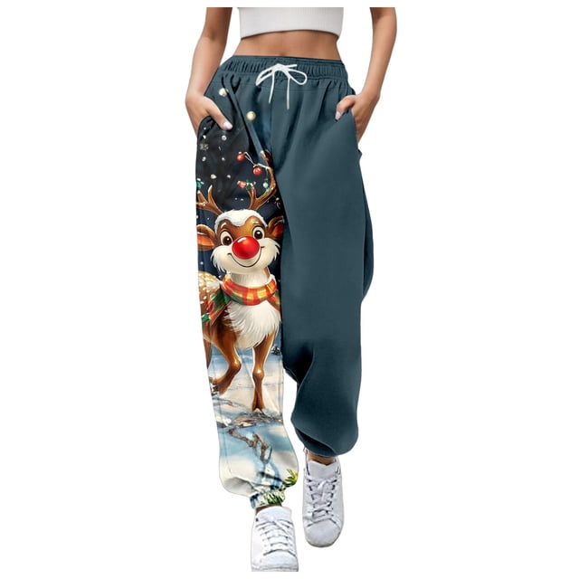 WEAIXIMIUNG Pantalons pour Femmes avec Poches Pantalons de Pâques pour Femmes