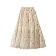 thumbnail image 1 of Jupe de Noël pour Femmes Jupe de Table à Franges Roses Ensemble Crayon Mini Floral Décontracté d'Été pour un Design Réversible Polyvalent pour Tenues Quotidiennes Beige Taille Unique, 1 of 1