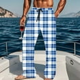 thumbnail image 6 of YanHoo Soft Plaid Lounge Pants for Mens Sleep Pajama Bottoms Comfy Loose Lightweight Elastic Waist Drawstring Sleepwear with Pockets Multicolor,S, 6 of 7