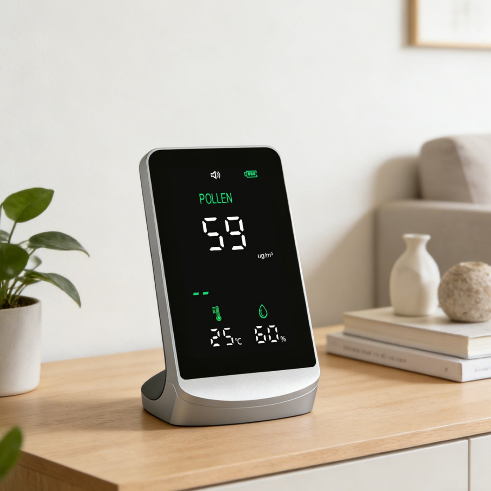 Pollen and Particulate Detectors with Temperature and Humidity Monitoring for Travel and Home Air Quality Management
