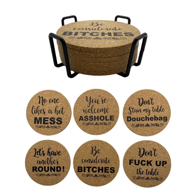 Almohadilla de de posavasos de corcho antideslizante de 6 piezas con soporte de fotografía para oficina, cocina, perfecl Posavasos para bebidas