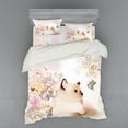 thumbnail image 2 of Ambesonne Cat Bedding Set 3 Pcs, Pastel Kitty and Butterflies, Twin, Multicolor, 2 of 3
