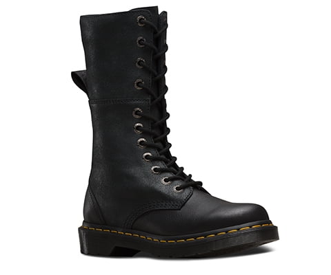 Dr. Martens Women's Hazil Black Virginia Leather Foldable Mid Hi Combat Boots (8) Dr. Martens Women's Hazil Black Virginia Leather Foldable Mid Hi Combat Boots (8)