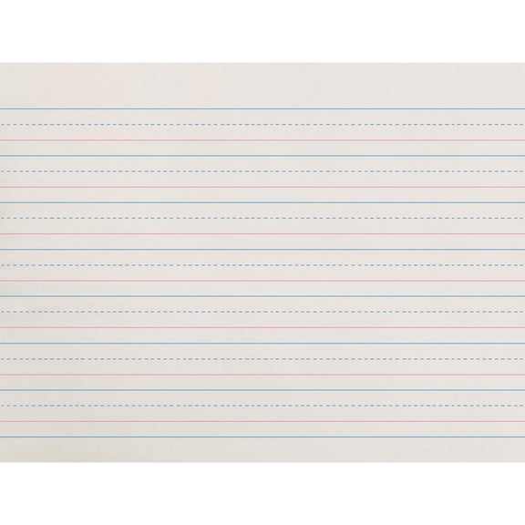 Zaner-Bloser Dotted Midline Newsprint Paper - 500 Sheets - 0.63" Ruled - Unruled - 10 1/2" x 8" - White Paper - Grade - 500 / Pack