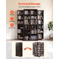 thumbnail image 2 of VEVOR Media Storage Cabinet, 6-Tier DVD Shelf Organizer, 24.02 x 14.49 x 50 in Multimedia Storage Organizer for CDs, DVDs, Books, Games, CD Shelf for Living Room, Home Office, Recording Room, Brown, 2 of 9