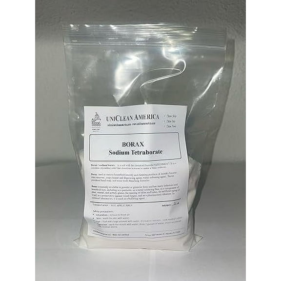 BORAX I SODIUM BORATE I SODIUM TETRABORATE I 5 MOL HIGHLY CONCENTRATE PURE 99.9% I CLEANING BOOSTER - STAIN REMOVER I MADE IN USA I WEIGHT : 5LB
