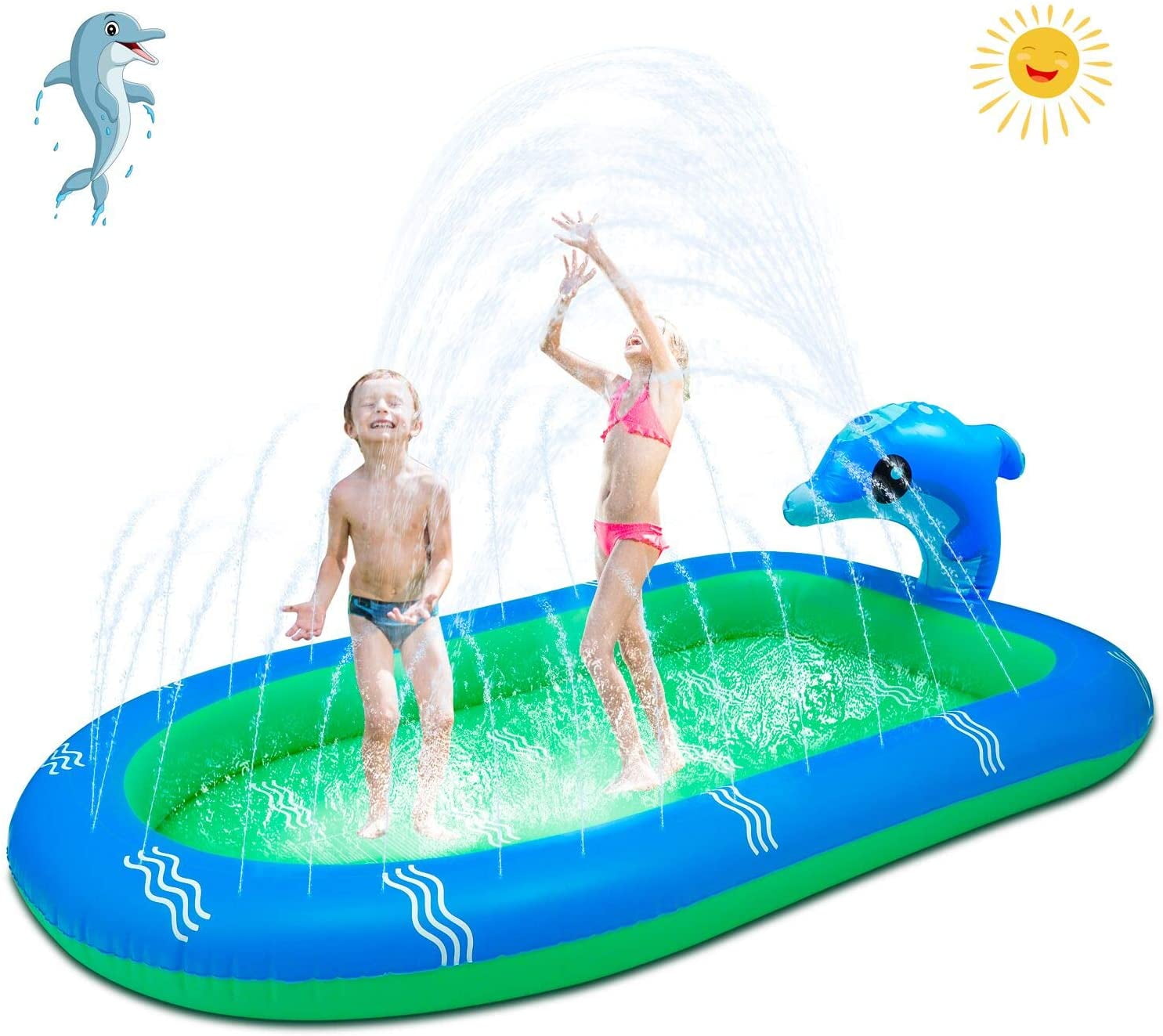 Baby Pool Details about    3 in 1 Inflatable Sprinkler Pool for Kids Kiddie Pool Small 