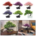thumbnail image 2 of Plante Simulée Bonsaï de Pin Décoration Intérieure avec Ornements Floraux, 2 of 11