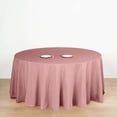 thumbnail image 3 of Efavormart Round Tablecloth, 132 Inch Stain & Wrinkle Resistant Washable Table Cloth, Decorative Polyester Fabric Table Cover for Banquet, Wedding, Dining- Dusty Rose, 3 of 10
