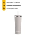 thumbnail image 2 of RTIC 28 oz Ceramic Lined Everyday Tumbler, Spill-Resistant Straw Lid, Cool Grey, 2 of 8