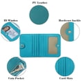 thumbnail image 4 of Monedero pequeño compacto con bloqueo RFID para mujer, tarjetero triple, color azul lago, 4 of 5