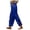 Blue, variant on Women's Split Side Silk Satin Casual Pants, Summer Loose Elastic Waist Versatile Lounge Pants with Pockets (Khaki, XXL)