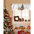 thumbnail image 4 of Green Christmas Tree Tie Up Valances Curtain, Food Reindeer Gift Linen Winter Adjustable Rod Pocket Short Window Treatment Tie Up Curtains Valances for Kitchen Living Room Bathroom 60x18 Inches, 4 of 9
