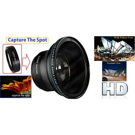 Professional HD MK III Fisheye Lens for Canon EOS Rebel T1i T2i T5i SL1 EOS M EF-M T3 T3i T4i T5 T6i T6 (52mm or 58mm