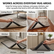 NIUTA® Rug Gripper for Hardwood Floors, 12 Pcs Non Slip Rug Grippers for Area Rugs, Trapezoid Rug Tape for Rug Corners and Edges, Carpet Sticky Pads Anti Curl Rug Grip (1.2*7.1inch)