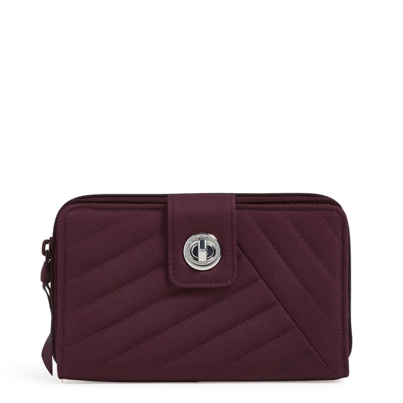 Vera Bradley Women's Recycled Cotton RFID Turnlock Wallet Mulled Wine