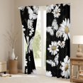 thumbnail image 3 of Homewish Groovy Daisy Flower Blackout Curtains Set of 2 (52x84 Each), Rustic Butterfly Window Curtains, Black White Curtains and Drapes, Curtains and Drapes Decor, 3 of 5