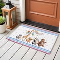 thumbnail image 6 of Cartoon Animals Bathroom Rug Washable 2x3 Entryway Rug Non Slip Modern Forest Celebration Party Front Door Mat Low Pile Indoor Doormat Throw Floor Carpet for Kitchen Bedroom Entrance, 6 of 8