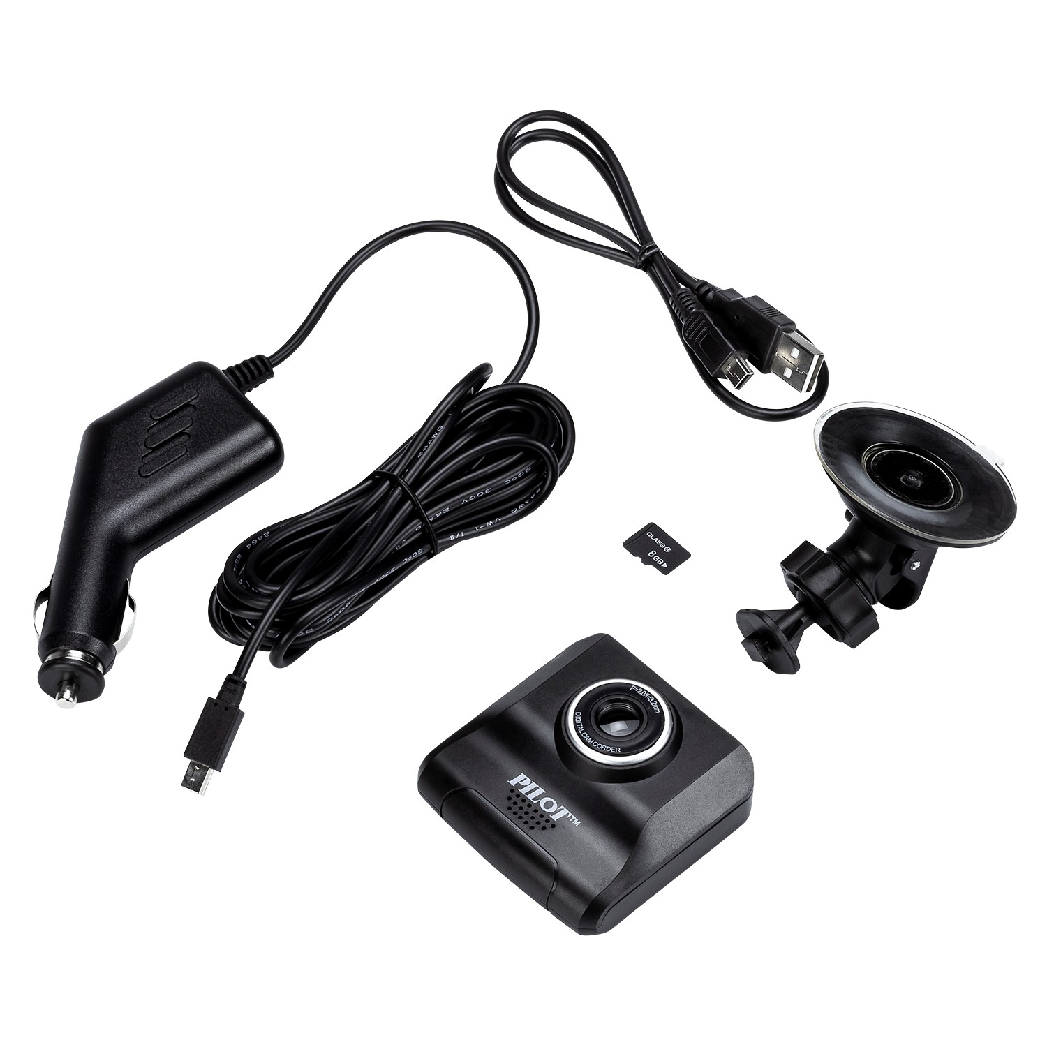 Pilot Automotive 720p Dash Cam With 8gb Sd Card Walmart Walmart 