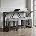 thumbnail image 2 of GZXS 4-Piece Counter Height Dining Set with USB & Type-C Ports, 59" Narrow Bar Table and 3 Upholstered Stools, Solid Wood Legs Pub Set for Kitchen Dining Room, Black, 2 of 10