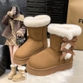 thumbnail image 3 of Women's Winter Snow Boots with Bow Detail - Suede-Like Warm Boots with Faux Fur Lining for Cold Weather, 3 of 5