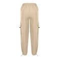 thumbnail image 5 of Cargo Pants Women Casual Y2k Parachute Pants Walking Trousers with Elasticated High Waist Lightweight Quick Dry Athletic Baggy Trouser Fall Pants Outdoor Streetwear Tracksuit Bottoms, 5 of 6