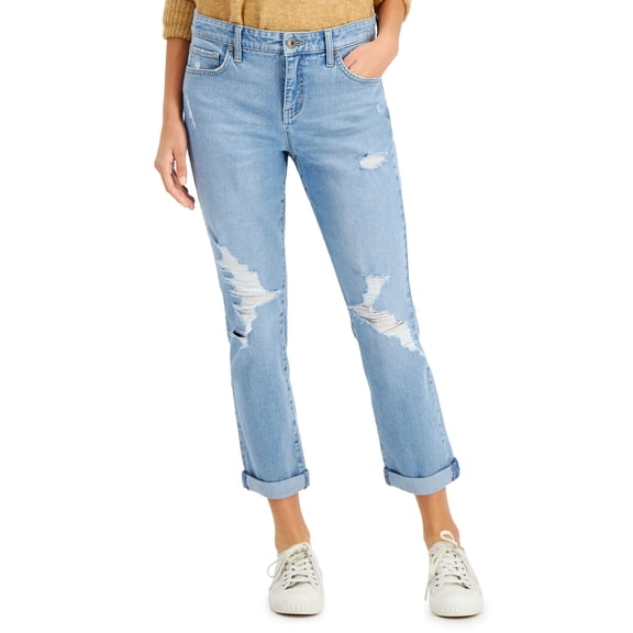 Style & Co Womens Rolled Cuff Denim Girlfriend Jean Twilight 6