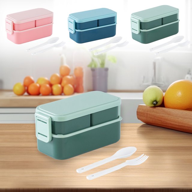 XWSHYW Almacenamiento y Organización de La Cocina. Fiambrera Aislada Doble Capa para Horno Microondas, Fiambrera para Estudiantes, Fiambrera Portátil para Picnic, Ensalada, Fiambrera Bento