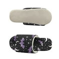 thumbnail image 5 of COEQINE Bat Galaxy Womens Fuzzy Slippers Halloween House Shoes Open Toe Indoor Slippers Soft Lightweight Quiet Fluffy Slides Machine Washable Footwear for Ladies Her Mom, 36-37, 5 of 7