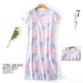 thumbnail image 7 of Cute Cartoon sleepdress women Plus size Korean sweet knit cotton nightgowns short sleeve fashion sleepwear nightdress, 7 of 7