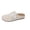 Beige, variant on Round Toe Backless Clog Mules for Women, Faux Suede Lace Bow Slip On Flat Slides, Adjustable Strap Casual Walking House Daily Shoes